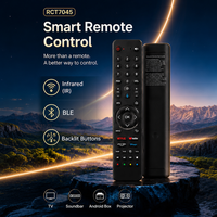 Télécommande OEM ODM JCXK RCT7045 45 touches IR BLE avec commande vocale et rétroéclairage pour système audio, projecteur, piles 2AAA