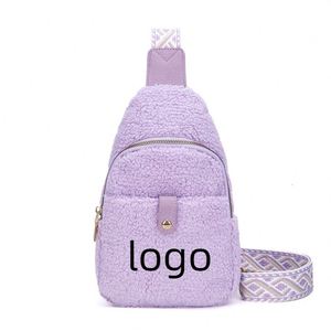 Bolso de Pecho Moderno con Logotipo Personalizado para Mujer, Bolso Bandolera Bohemio con Piel de Oveja, Bolso de Hombro Simple para Actividades al Aire Libre - Product Image 1