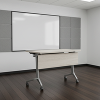 Meubles de bureau modernes en métal, bureau d'ordinateur pliable et mobile pour la formation scolaire, table de conférence à plateau rabattable avec roulettes