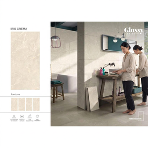กระเบื้องพอร์ซเลนขัดเงาลายหินอ่อนธรรมชาติ Crema Livena ขนาด 600x1200 มม. เคลือบเงาสำหรับตกแต่งพื้นและผนัง - Product Image 3