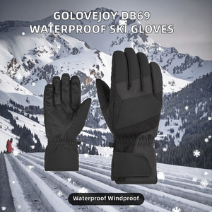 Gants de ski DB69 pour homme, imperméables, coupe-vent, en PU, chauds, hiver, compatibles écran tactile, fonctionnels - Product Image 2
