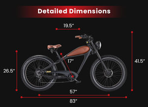 रिवीबाइक चीता विंटेज 17.5 ए हेलीकॉप्टर साइकिल 48 वी 750w वाइड व्हील रेट्रो इलेक्ट्रिक साइकिल सिटी बाइक - Product Image 3