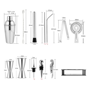 Ensemble de shaker à cocktails en acier inoxydable, équipement essentiel pour bar à domicile, outils de <span class=keywords><strong>barman</strong></span> professionnels, kit de <span class=keywords><strong>barman</strong></span> durable - Product Image 3