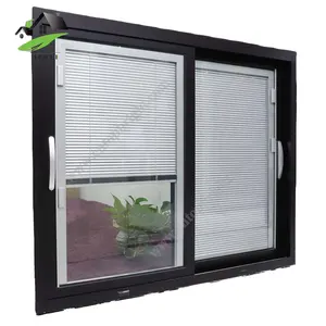 便宜的小型recertion滑动窗铝合金窗铝型材推拉窗双层玻璃铝推拉窗