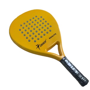 Raquetas de remo para tenis de playa con cara de fibra de carbono y espuma viscoelástica EVA, color amarillo - Product Image 3