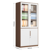 Armoire de classement en acier avec porte vitrée, meuble de rangement métallique durable, vitrine avec serrure, mobilier de bureau avec étagères réglables