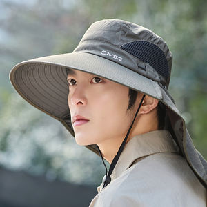 Estate Outdoor uomo nuova protezione UV cappello secchio protezione collo per la pesca in montagna con tesa larga - Product Image 6
