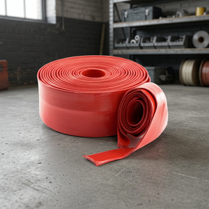 Tuyau d'arrosage plat en PVC rouge souple pour l'irrigation des pelouses et des plantes - Product Image 3