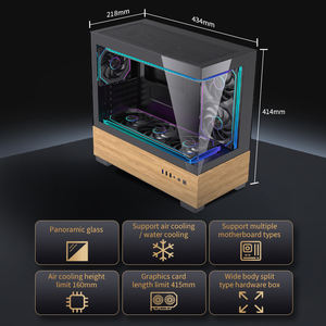 Boîtier <span class=keywords><strong>PC</strong></span> Gaming Full Tower Lovingcool Noir avec Base en Bois et Fenêtre Latérale pour Gamers <span class=keywords><strong>ATX</strong></span>/m-<span class=keywords><strong>ATX</strong></span>/ITX – En Stock - Product Image 2