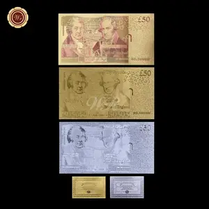 कस्टम गैर-मुद्रा संग्रहणीय पाउंड कागज पैसों ब्रिटिश बैंक नोट विधेयकों 24k गोल्ड नोट नकली कागज पैसे