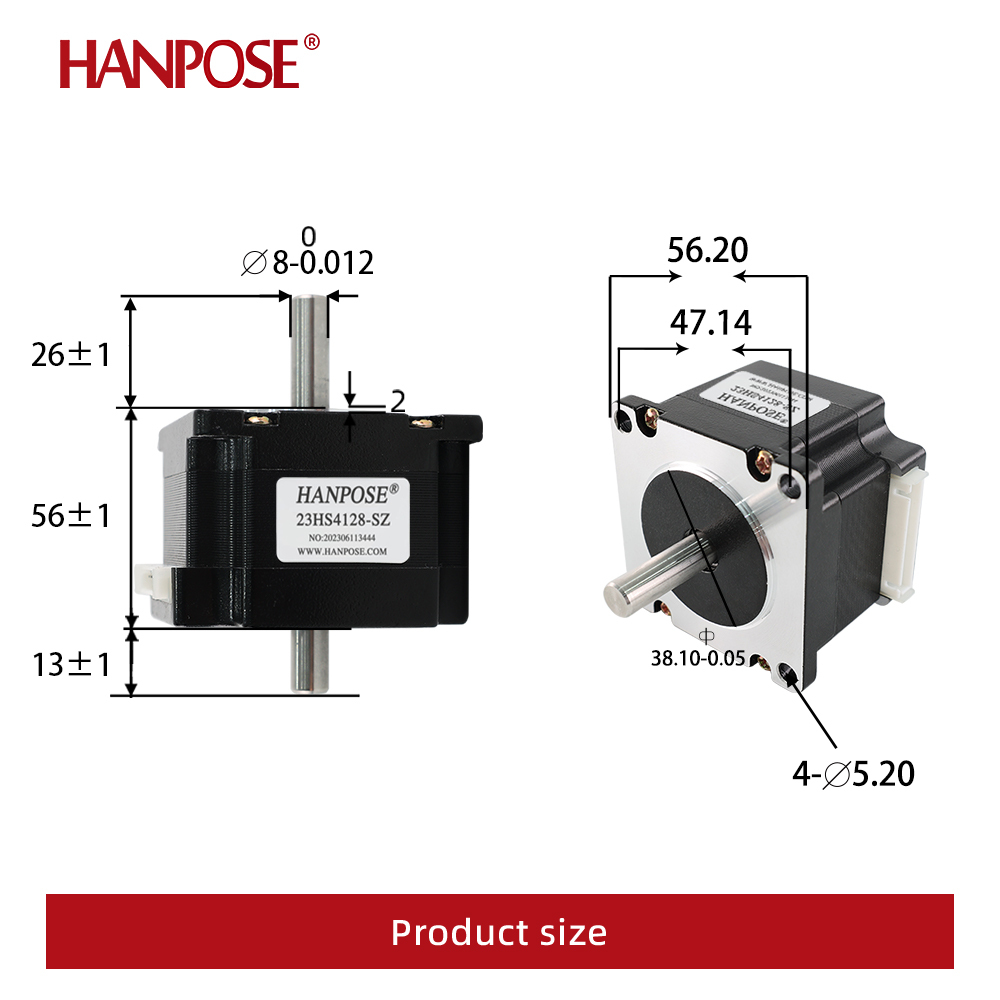 OUTFYT Moteur Pas à Pas Nema 23 41mm 2,8A 0,55Nm 23HS4128 - Pour CNC Et Coupe Plasma
