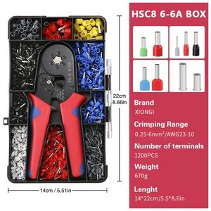 Pinza crimpadora de férulas mini HSC8 6-4A para terminales tubulares de acero y PVC, kit eléctrico doméstico de grado industrial, caja OEM personalizable - Product Image 2