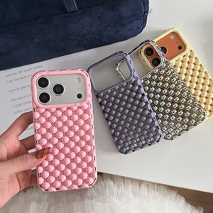 Coque de protection antichoc unie à perles creuses style Instagram, idéale pour iPhone 16 Pro Max et Apple 17 - Product Image 3