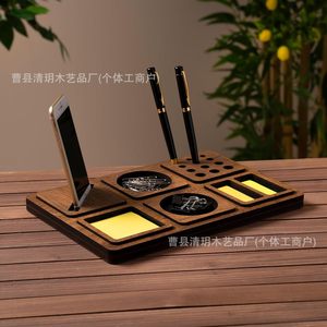 Wooden <b>Desk</b> Storage Rack 29x20cm Office Organizer Tray For Phone Pen Stationery Desktop Accessory - Product Image 2
