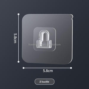 Top Sale 6 cm Punch-Free Multifunctional Transparent Adhesive Hanger <strong>Hook</strong> Self-Adhesive <strong>Wall</strong> <strong>Hook</strong> for Bathroom Acrylic - Product Image 4