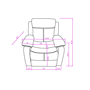 Modern White Electric Glider <b>Recliner</b> with LED Light and Plastic Frame - Product Image 6
