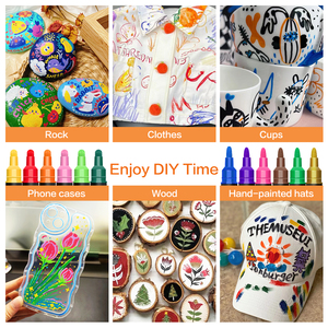 Nuovi Pennarelli Acrilici a Doppia Punta in 24 Colori, con Punta Media e Punta Fine da 1mm, Ideali per Pittura su Roccia e Ceramica - Product Image 6