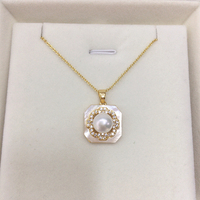 Collier de perles d'eau douce naturelles carrées de luxe en coquillages de mer en gros SHDIYAYUN pour femmes
