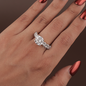 Bague de fiançailles pour femme en argent, or 10K, or 14K, or 18K, diamant de laboratoire de 4,8 carats, bijoux de mariée - Product Image 4