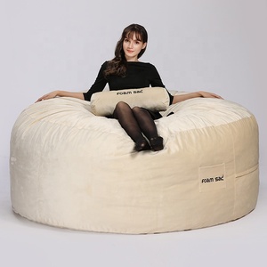 <span class=keywords><strong>Pouf</strong></span> Gigante Rotondo in Schiuma Compressa su Misura, Misure 3 4 5 6 7 8 Piedi, Grande Poltrona a Sacco - Product Image 6