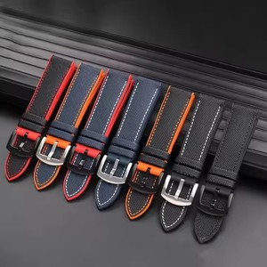 <span class=keywords><strong>Bracelet</strong></span> de montre de luxe en <span class=keywords><strong>caoutchouc</strong></span> FKM, style toile de voile, fait main, pour accessoires de montre universels <span class=keywords><strong>Seiko</strong></span> 20 21 22 23 24 mm - Product Image 2