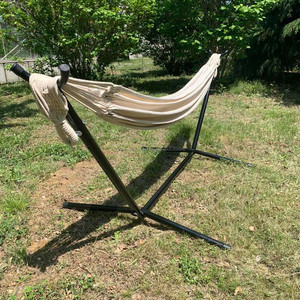 woqi <span class=keywords><strong>amazon</strong></span> hotsell camping al aire libre simple o doble <span class=keywords><strong>hamaca</strong></span> de algodón / nylon <span class=keywords><strong>con</strong></span> <span class=keywords><strong>soporte</strong></span> - Product Image 6