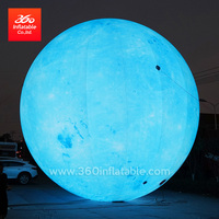 Lune bleue géante personnalisée de 6m Ballons décoratifs publicitaires gonflables à LED