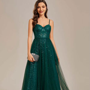 LY-PD0094 Avondjurken Voor Dames Formele Elegante Feestjurken Dames Top Korset Pailletten Kanten Prom Rok A-Lijn - Product Image 1