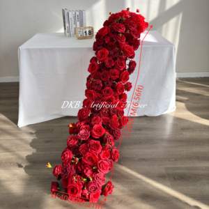 Arreglo para Ceremonia, Arbustos Rojos, Camino de Flores, Decoración para Fila de Boda, Arco de Flores Artificiales - Product Image 6