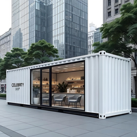 Sud-Sud Maison conteneur modulaire préfabriquée facile de 40 pieds en acier Maison mobile de 40 pieds avec verre pour application dans le parc