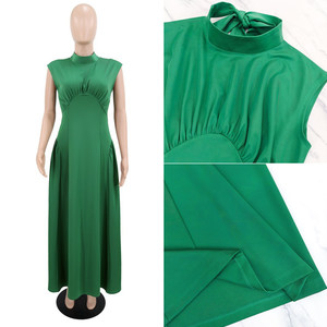 Y11089 Vestidos de Verano Modernos <span class=keywords><strong>para</strong></span> <span class=keywords><strong>Mujer</strong></span>, <span class=keywords><strong>Casuales</strong></span>, de Color Sólido, sin Mangas, Cuello Redondo, Ajustados, Verdes, Maxi Vestido, Vestido de <span class=keywords><strong>Oficina</strong></span> <span class=keywords><strong>para</strong></span> <span class=keywords><strong>Mujer</strong></span> - Product Image 6