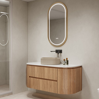 Meubles de salle de bain modernes avec double vasque, armoires en bois massif, imperméables, meubles luxueux en pierre, armoire de salle de bain résistante à l'eau