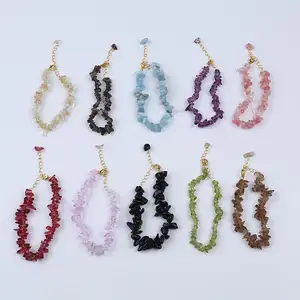 Bijou Fashion Jewelry 5-8mm peridot smoky quartz Stone Beads Adjustable fashion jewelry piercing Bracelet For Women And Girls