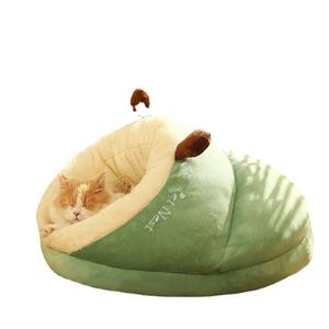 Cama para mascotas de fibra en forma de zapatilla acogedora ecológica para perros y gatos, nido de cueva duradero para mascotas en verde/azul/gris para uso diario - Product Image 4