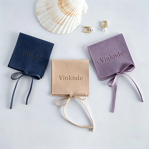 Eco‑friendly Square Velvet Drawstring <b>Jewelry</b> Storage Pouches Bulk Wholesale Embossed Logo Premium Velvet <b>Packaging</b> - Product Image 3