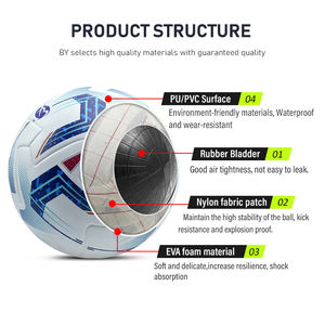 การออกแบบสีฟ้าสีใหม่ฟุตบอลขนาด 5 บอลขนาด 4 ฟุตซอล Pu Thermak Bonded ฟุตบอล - Product Image 5