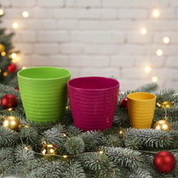Pot de fleurs rond en plastique coloré, moderne, écologique et durable, ZW-01 ZW-02 ZW-03, personnalisable, pour l'intérieur et l'extérieur, pour jardin
