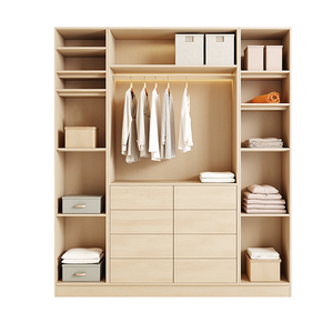 Premium Solid Hard Eucalyptus Wood <b>Wardrobe</b> Modern Design Waterproof Moisture-Resistant Formaldehyde Emission Bedroom - Product Image 5
