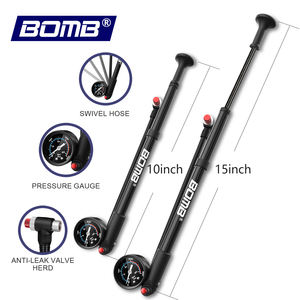 Bomba de Aire para Bicicleta BOMB, 300 Psi, Alta Presión, Válvula Schrader y Presta, para Horquilla Delantera y Suspensión Trasera, con Manómetro - Product Image 2