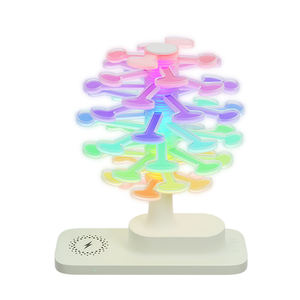 3 in 1 yaratıcı Spiral ağacı abajur atmosfer <span class=keywords><strong>LED</strong></span> gece işık masaüstü masa lambası telefon için kablosuz şarj ile izle - Product Image 1