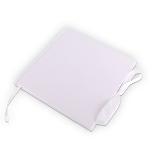 Custom Hot Stamping Gold Printing Hardcover White <strong>Personalised</strong> <strong>Wedding</strong> <strong>Guest</strong> <strong>Book</strong> With Ribbon - Product Image 1