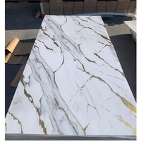 Panneau mural en marbre PVC design or, panneau mural en marbre UV