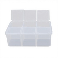 Boîte de rangement cosmétique transparente, écologique, lavable, avec 6 compartiments, personnalisable, rectangulaire, en plastique PP/PE/PS