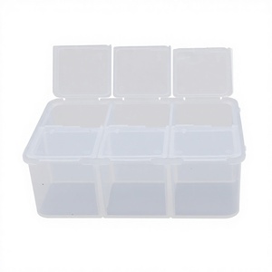 Boîte de rangement cosmétique transparente, écologique, lavable, avec 6 compartiments, personnalisable, rectangulaire, en plastique PP/PE/PS - Product Image 3