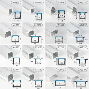 Custom 17*7mm Aluminium Profile for <strong>LED</strong> Strip Light <strong>Square</strong> Recessed <strong>LED</strong> Channel Surface Mounting Anodized White Black <strong>Diffuser</strong> - Product Image 3