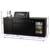 Livraison rapide en 7 jours, cuisine extérieure Youya en acier inoxydable 304, barbecue de jardin, module noir, îlot pour activités de plein air