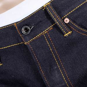 Autunno/inverno moda personalizzata Casual primavera e autunno Vintage Patch panno ricamato bordo grezzo <span class=keywords><strong>Jeans</strong></span> pantaloni da uomo <span class=keywords><strong>Jogger</strong></span> - Product Image 3