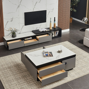 Smart Lift-Up <b>Coffee</b> <b>Table</b> Marble Top With USB Port Square Tea <b>Table</b> For Living Room - Product Image 3