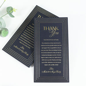 Hiện đại hình chữ nhật vàng và đen đám cưới giấy menu sang trọng lời chào thẻ cảm ơn bạn lưu thẻ ngày - Product Image 2