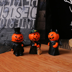 Set di 3 Statue di Fantasmi <span class=keywords><strong>per</strong></span> Decorazioni di <span class=keywords><strong>Halloween</strong></span>, Statuette in Resina di Fantasmi con Cappelli e Zucca - Product Image 2